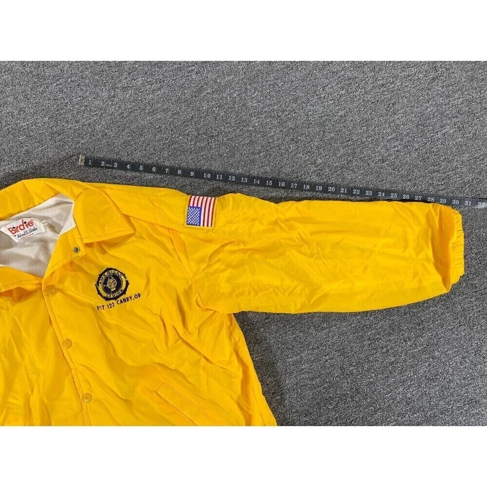 VINTAGE Birdie By Richard A. Leslie Jacket Yellow Button Up USA Made Mens Large